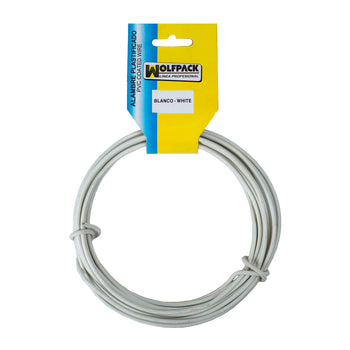 Fio revestido de plástico (rolo de 5 metros) branco nº 16 / 2,7 mm