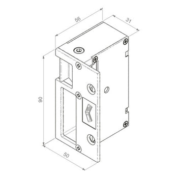 Cerradura Eléctrica JIS 1093 Reversible Automatico Sobreponer Horizontal