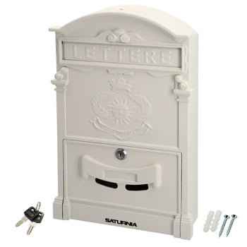 buzon exterior aluminio fundido blanco con cerradura palace