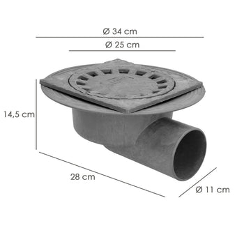 Caldereta Sifonica Pvc Horizontal 250x250/110mm