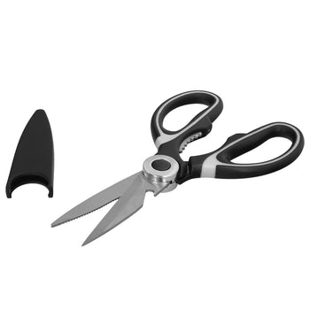 Tijeras Cocina Hojas de Acero Inoxidable, Mangos Ergonomicos en TPR Con Funda Protectora