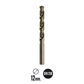 Broca Cobalto Hss Cilindrica 12,00 mm. Blister 1 Unidad.