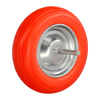 Construção de roda de carrinho de mão sólida / Aro de aço de jardim "Plus" laranja à prova de furos, para eixo de Ø 19 mm, roda de Ø 35 cm
