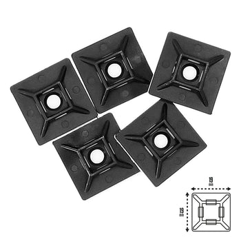 Base Adhesiva Para Bridas 19x19 mm. Negra Bolsa 100 Unidades
