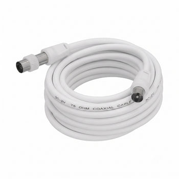 Prolongación Para Televisión - Vídeo De 3 M. Conector De 9,5 Mm Blanco.