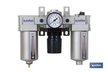Filtro regulador presión + Lubricador rosca 1 | Filtro Regulador Aire Comprimido de Compresor
