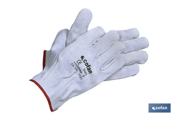 Guantes de piel de serraje gris Cofan · Imagen de la familia Cofan