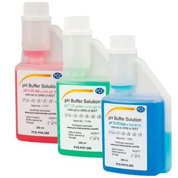 Solución de calibración pH4 + pH7 + pH10 PCE-PH4710