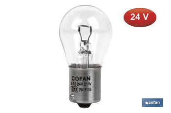 Lámpara de 1 porlo P21 W (BA15s) 24 V Cofan · Imagen de la familia