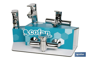Kit de Grifería con Expositor para Grifos de Baño Modelo Ross | Ideal para exponer grifos | Capacidad de 5 unidades