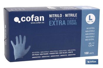 Caja de 100 unidades de guantes de nitrilo Cofan · Imagen de la familia Cofan