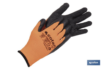 Guantes de protección naranja flúor con látex térmico Cofan · Imagen de la familia Cofan
