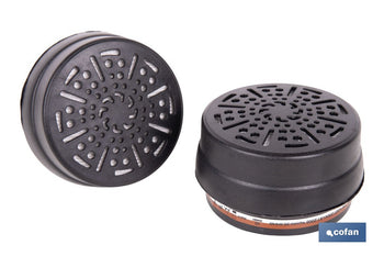 Set de 2 filtros A1P3 para máscara completa Cofan | Protección frente a gases, vapores y partículas P3