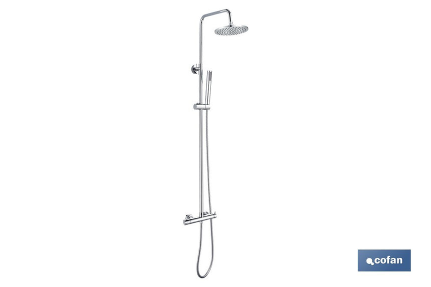 Columna de ducha con grifería monomando | 1 función | Incluye: 5 Piezas | Fabricado en ABS Cromado