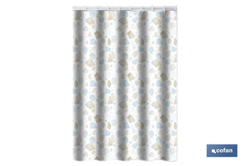 Cortina de baño impermeable con motivos marinos para ducha | Secado rápido, lavable, incluye anillas | Medidas: 220 x 200 cm