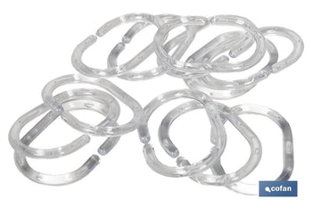 Anillas para Cortinas de Baño | Pack de 12 anillas | Anillas Transparentes