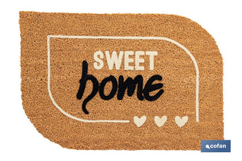 Felpudo de fibra de coco para interior con base antideslizante | Diseño Sweet Home | Medidas: 40 x 60 cm