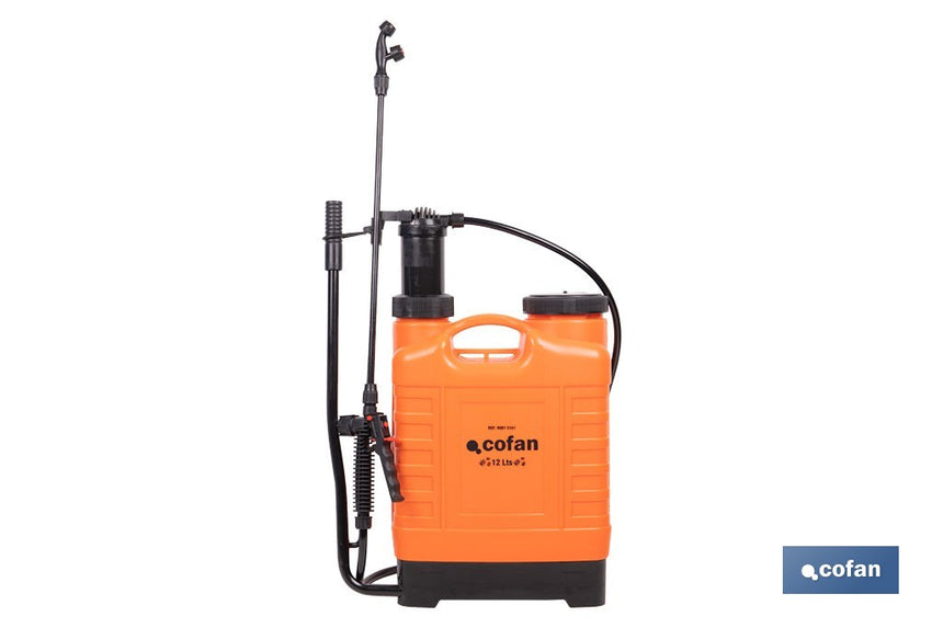 Pulverizador Espalda Manual | Capacidad 12 litros | Color Naranja/Negro