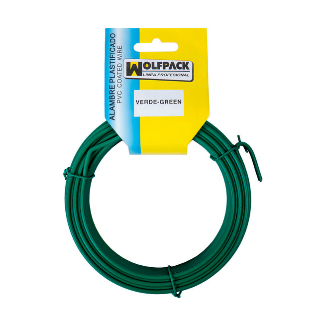 Fio revestido de plástico (rolo de 5 metros) verde nº 16 / 2,7 mm.