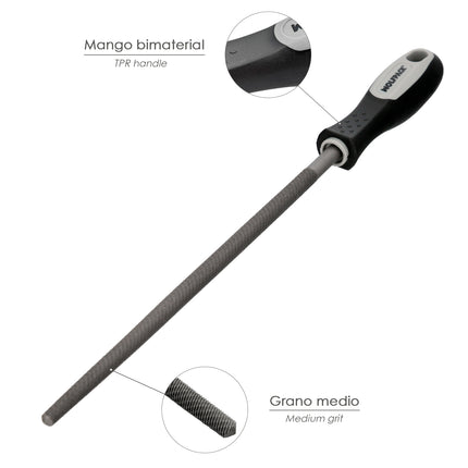 10" Medium Fine Round Handle File