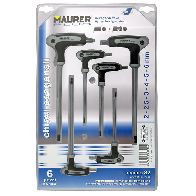 Chrome Vanadium "T" Allen Key Set 6 Pieces