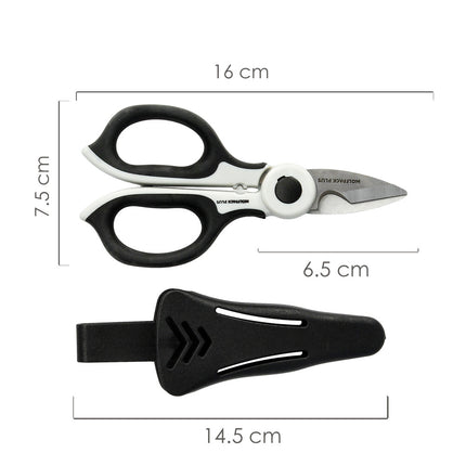 Tijeras Electricista 155 mm. Mango TPR Plus No tension. Con Funda Hojas Acero Inoxidable, Tijeras Cortar Cable, Pelacables