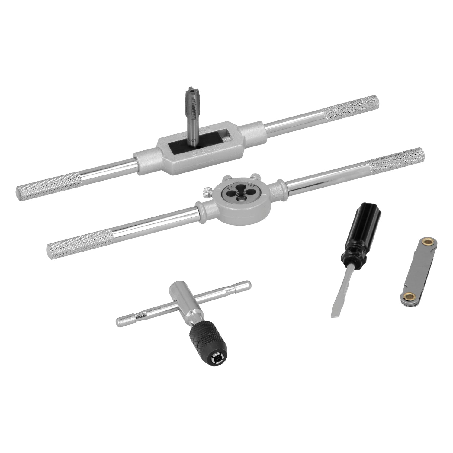 Juego 10 Piezas Machos De Roscar HSS M3 A M12 - Con 2 Llaves De Mango En T, Para Bricolaje Y Reparaciones