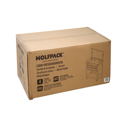 Metal Tool Cart 86x44x99 cm. with 4 Drawers and 2 Trays