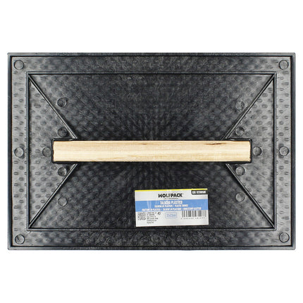Talocha Plastico 32x22 cm. Mango Madera Negra Con Alveolos