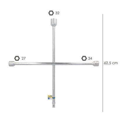 Llave Cruz 27 mm. / 32 mm. / 32 mm.  3/4". Para Camión.  Llave De Cruceta, Llave Cruzada, Llave Rueda Camión,