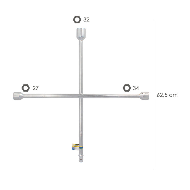 Chave de boca cruzada 27 mm / 32 mm / 32 mm 3/4". Para caminhões. Chave de boca cruzada, Chave de boca cruzada, Chave de roda de caminhão,