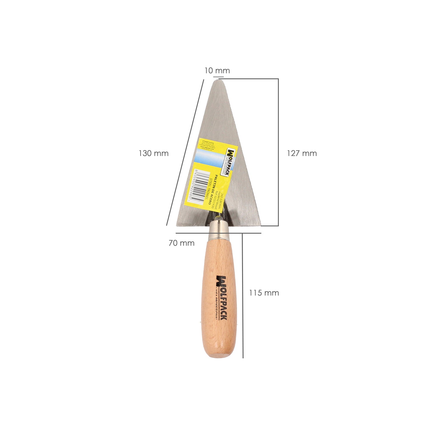 Paletta Wolfpack Con Manico In Legno | Cazzuola 342/130 Mm Per Muratura E Giardinaggio