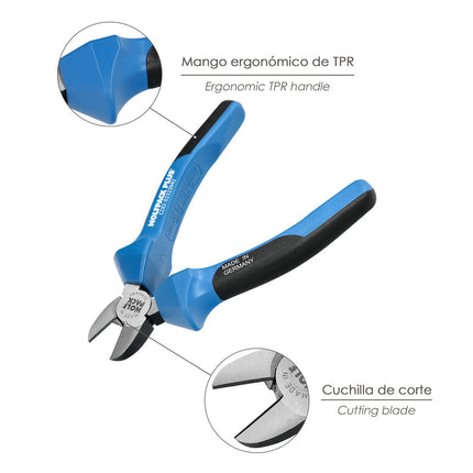 Alicate de corte diagonal DIN/ISO Plus 160 mm. Resistente