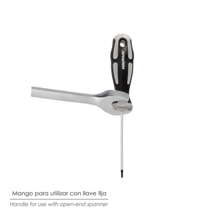 Destornillador Torx Acero S2 Mango TPR Bimaterial. Medida T06 x Ø 3,0 x 75 mm.