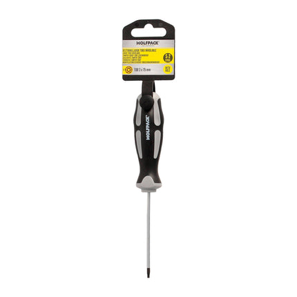 Destornillador Torx Inviolable Acero S2 Mango TPR Bimaterial. Medida T08 x Ø 3,0 x 75 mm.