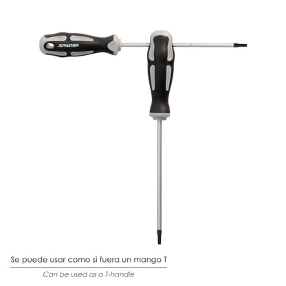 Destornillador Torx Inviolable Acero S2 Mango TPR Bimaterial. Medida T27 x Ø 6,0 x 100 mm.