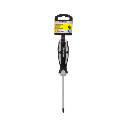 Phillips Screwdriver S2 Steel Bi-material TPR Handle. Size PH 1 x Ø 5.0 x 100 mm. DIN5262.