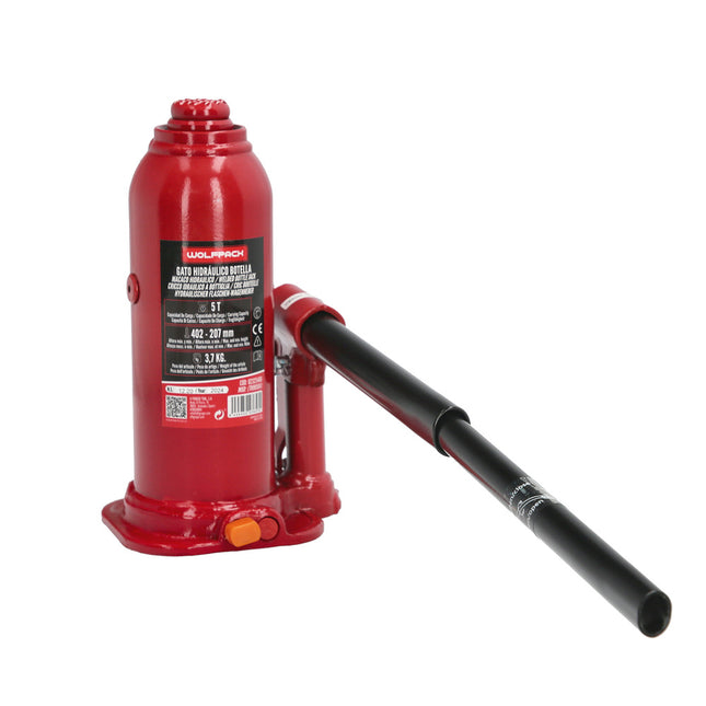 Macaco hidráulico tipo garrafa de 5000 kg.