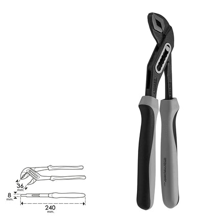 Alicate de abertura múltipla Black Plus 240 mm.