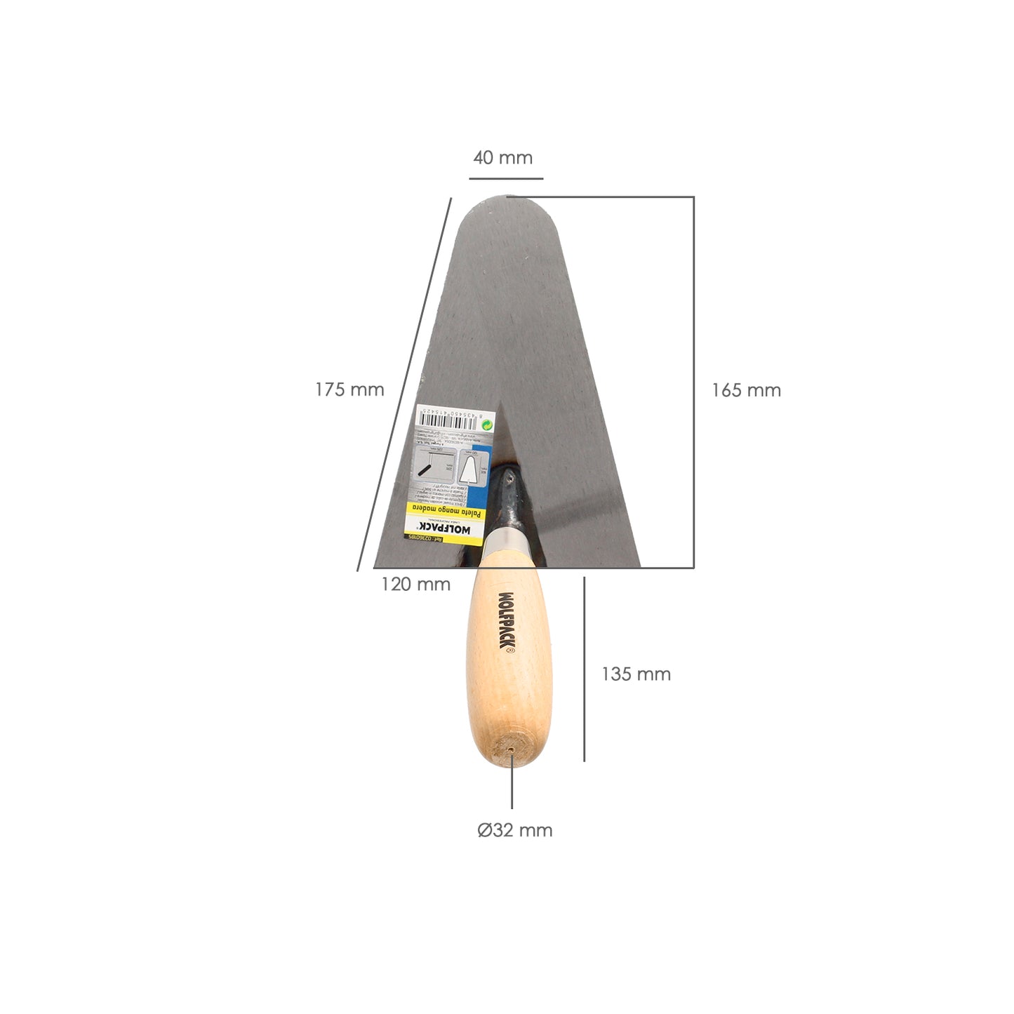 Wolfpack Plus Palette Wooden handle 344 165x120 mm.