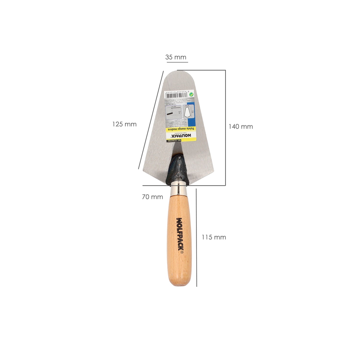 Wolfpack Plus Paddle Wooden Handle 348 140 mm.