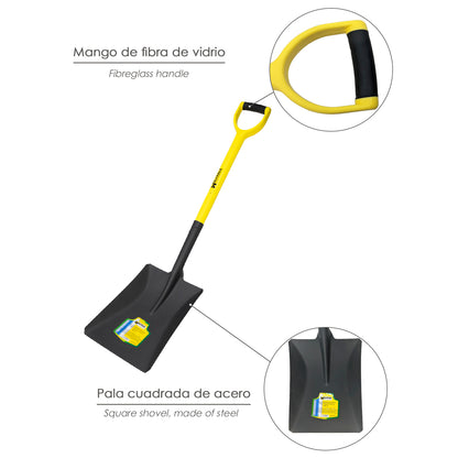 Square Fiberglass Handle Shovel Ring Handle No. 3