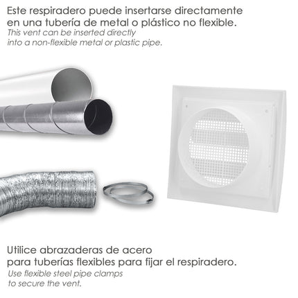 Rejilla De Plastico Con Malla Posterior Y Lamas Movibles 20x20 cm