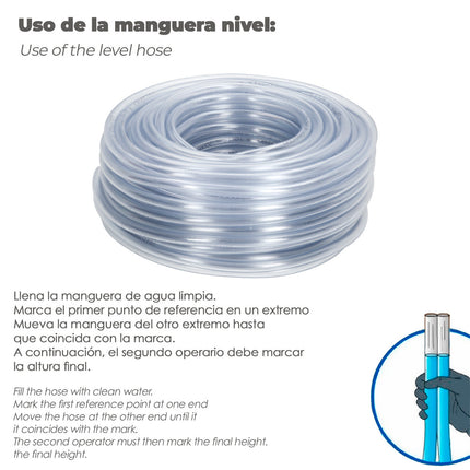 Tubo Transparente De Nivel 10x14 mm. Rollo 50 metros.