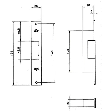 Cerradura JIS Electrica 12 Voltios 842-901g Frente Gris