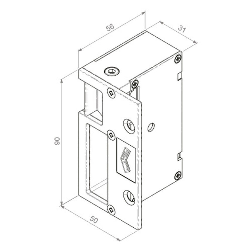 Cerradura Eléctrica JIS 1093 Reversible Automatico Sobreponer Horizontal