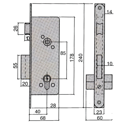  Cerradura de embutir