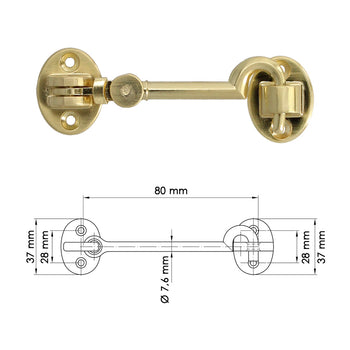 Aldabillas   Multiusos Reforzada Con Tornillos 100 Mm Latón Pulido