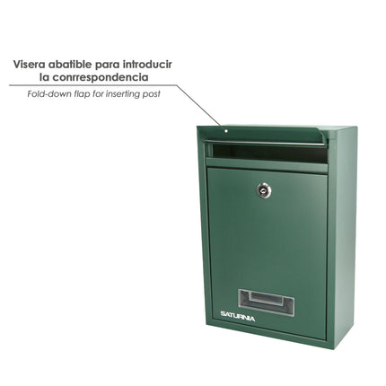 Buzon Square Verde 26 x 9 x 31 (Alt.) cm.