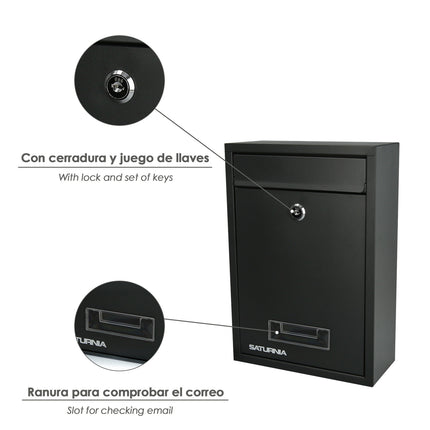 Buzon Square Gris Antracita 26 x 9 x 31 (Alt.) cm.